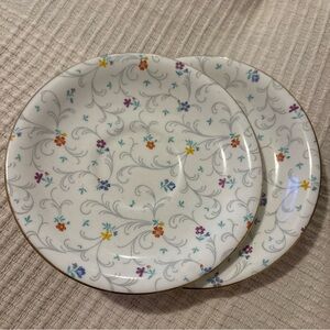 VTG Radfords Crown China Floral Gold Trim Bone China Saucer England 1950s Set 2